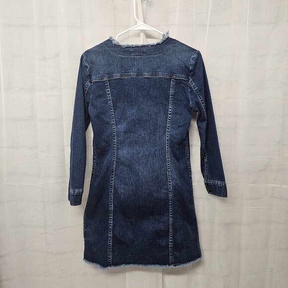 Calvin Klein Blue Denim Dress Lace Up Mini Boho Size S - Picture 8 of 12
